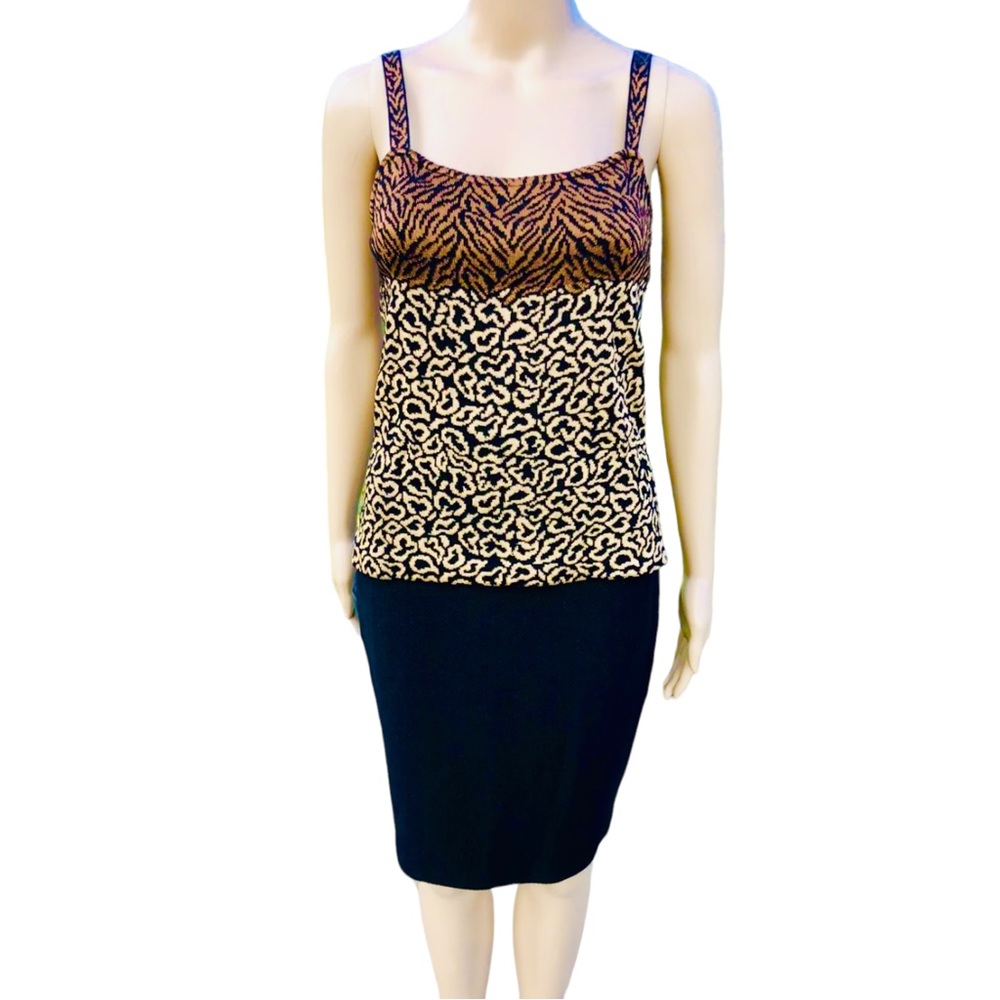 St. John Collection animal print top Sz m - Picture 2 of 12